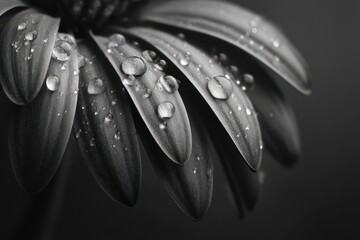 Close-up view of a flower petal covered in water droplets.