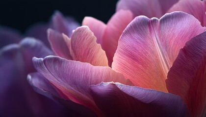 Close-up view of a vibrant tulip petal.