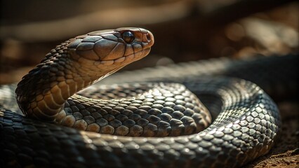 Fototapeta premium A striking snake coiled.