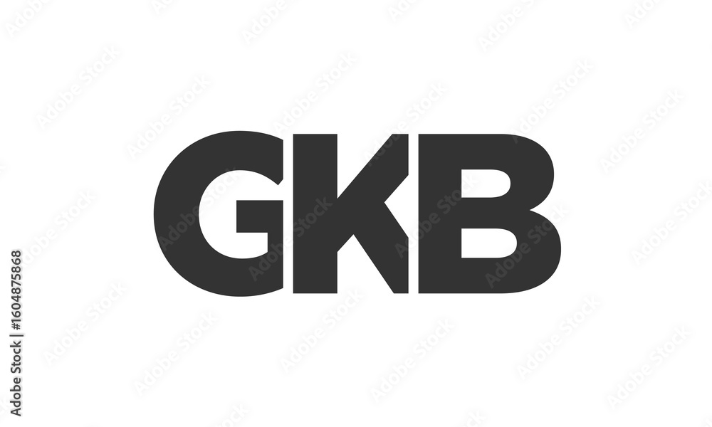 Poster gkb logo design template with strong and modern bold text. initial based vector logotype featuring s