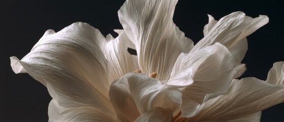 Delicate petals of a dried flower.