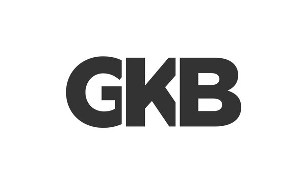 GKB logo design template with strong and modern bold text. Initial based vector logotype featuring simple and minimal typography. Trendy company identity.