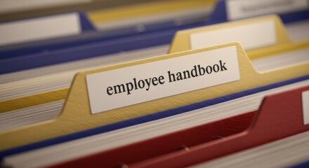 Organized human resources information in a colorful office file system