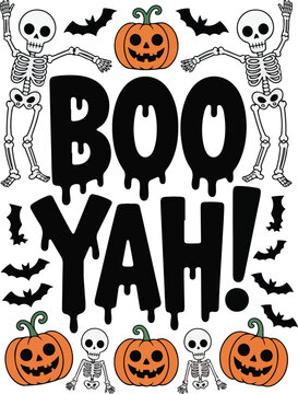 boo yah! halloween t-shirt graphic