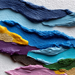 Textured Paint Strokes on White Canvas