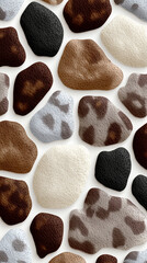 Textured Stone Arrangement on White Background