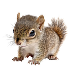 Curious baby squirrel exploring its surroundings in a natural habitat during the day