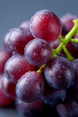 Cluster of Red Grapes with Water Droplets