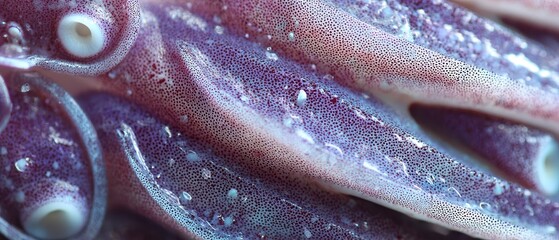 Close-up view of squid texture.