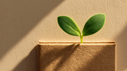 Recycled green cardboard and paper made from recycled materials, recycled materials, eco-awareness.
