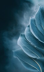 Detailed close-up view of delicate teal leaves.