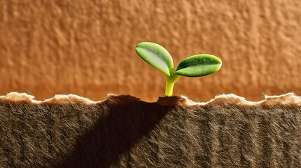 Eco-awareness through recycled waste, recycled paper compared to grass, eco preservation of the planet.
