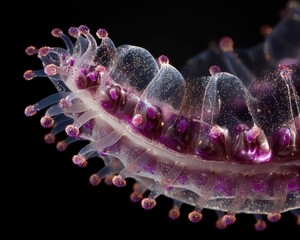 Close-up view of a delicate, translucent jellyfish.