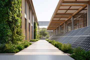 Innovative healthcare facility showcasing solar energy in a modern hospital environment