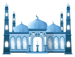 mosque with minaret vector illustration