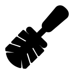 Stylized silhouette of a toilet brush on a white background image
