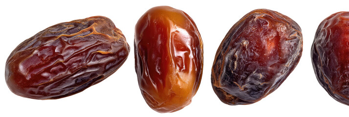 Four dried dates, close-up