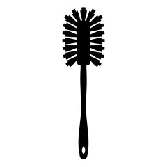 A Silhouetted Toilet Bowl Brush, a Necessary Tool for Bathroom Cleaning