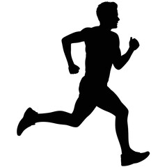 Obraz premium Silhouette of a man running at full speed