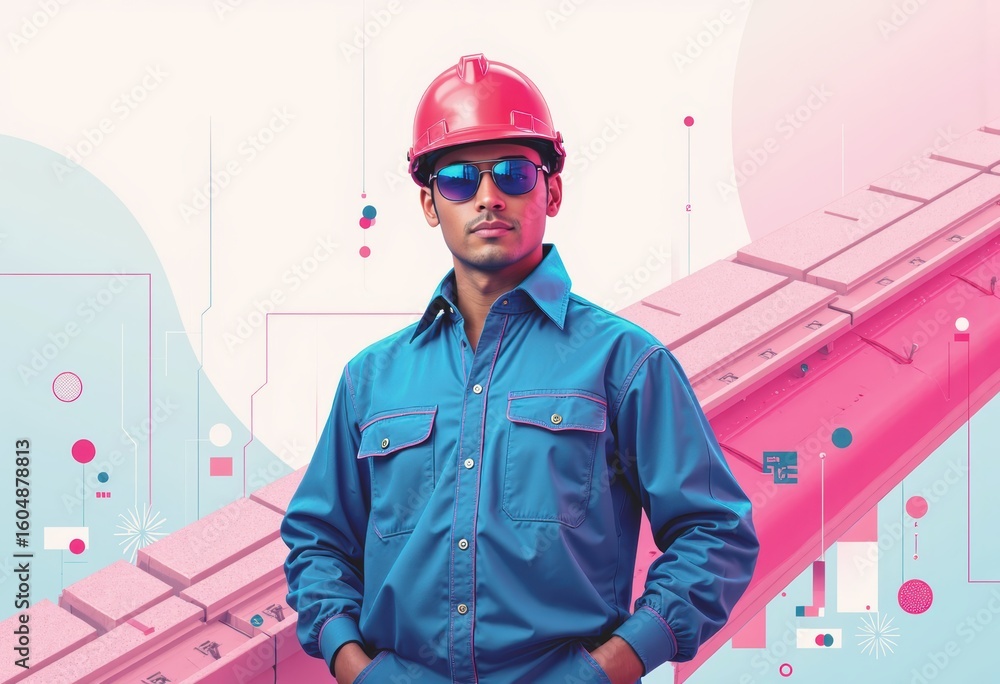 Poster cleated conveyor technician preventing material rollback in a modern setting