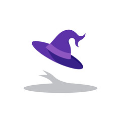 Naklejka premium floating wizard hat casting a shadow in the shape 