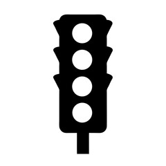 Simple Traffic Light Icon Symbolizing Road Safety and Efficient Traffic Flow