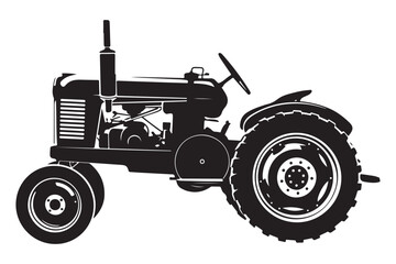 Vintage Tractor Silhouette A Glimpse into Agricultural History and Farming Equipment Legacy Machinery