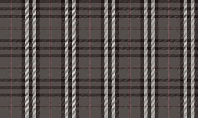 Seamless plaid fabric, dark grey, white, brown, pink for fashion textiles such as shirts, dresses, skirts and pants, giving a warm, classic, modern look.