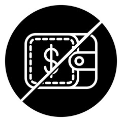 no wallet solid icon
