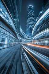 A blur of a city