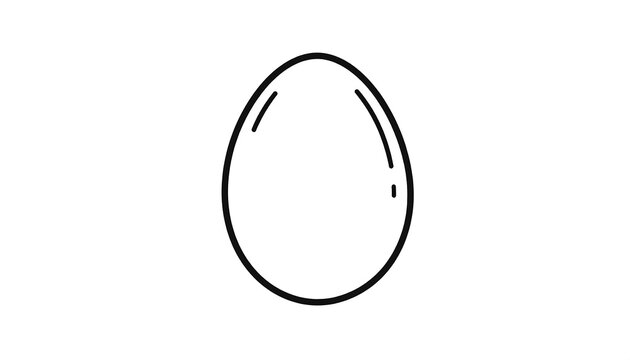Simple black outline egg