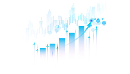 Trade business analytics graph and financial chart. stock market investment business trading graph with arrow growth illustration on transparent background.
