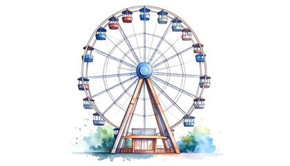 Watercolor Ferris wheel illustration (2)