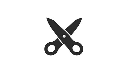 Simple black scissors icon