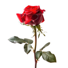 Single red rose, studio shot
