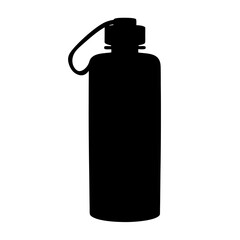 Silhouette of reusable water bottle, ideal for hydration and environmental awareness