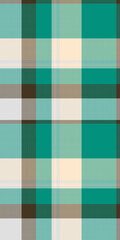 Elegant teal, cream, and brown plaid pattern.  Perfect for textile design, fashion, or website backgrounds. This seamless texture evokes a feeling of warmth and sophistication.