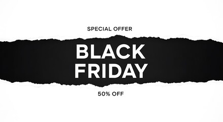 Black Friday Special Offer Fifty Percent Off discount sale
