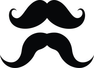 classic and modern mustache designs black silhouette