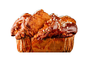 Brioche sweet baked dessert fluffy baked goods fresh delicious gourmet food background on the table rustic food top view copy space