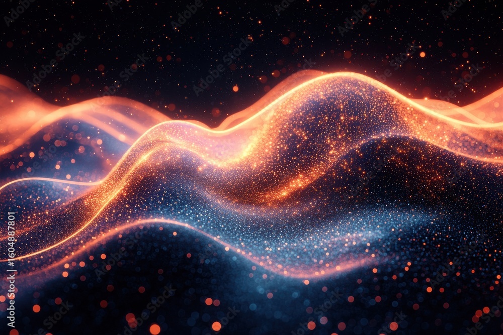 Poster vibrant abstract representation of waveforms and dynamic energy patterns