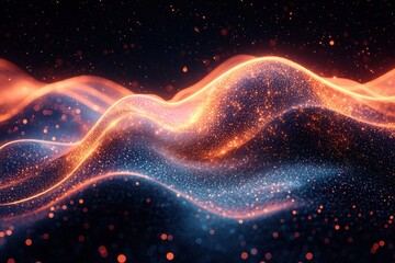 Obraz premium Vibrant Abstract Representation of Waveforms and Dynamic Energy Patterns