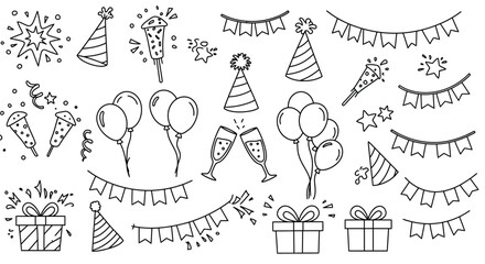 Birthday Party Celebration Elements Collection festive