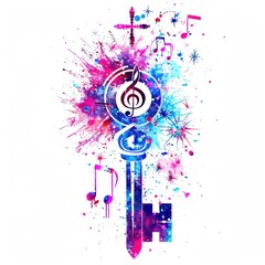 Fototapeta premium Abstract musical key design