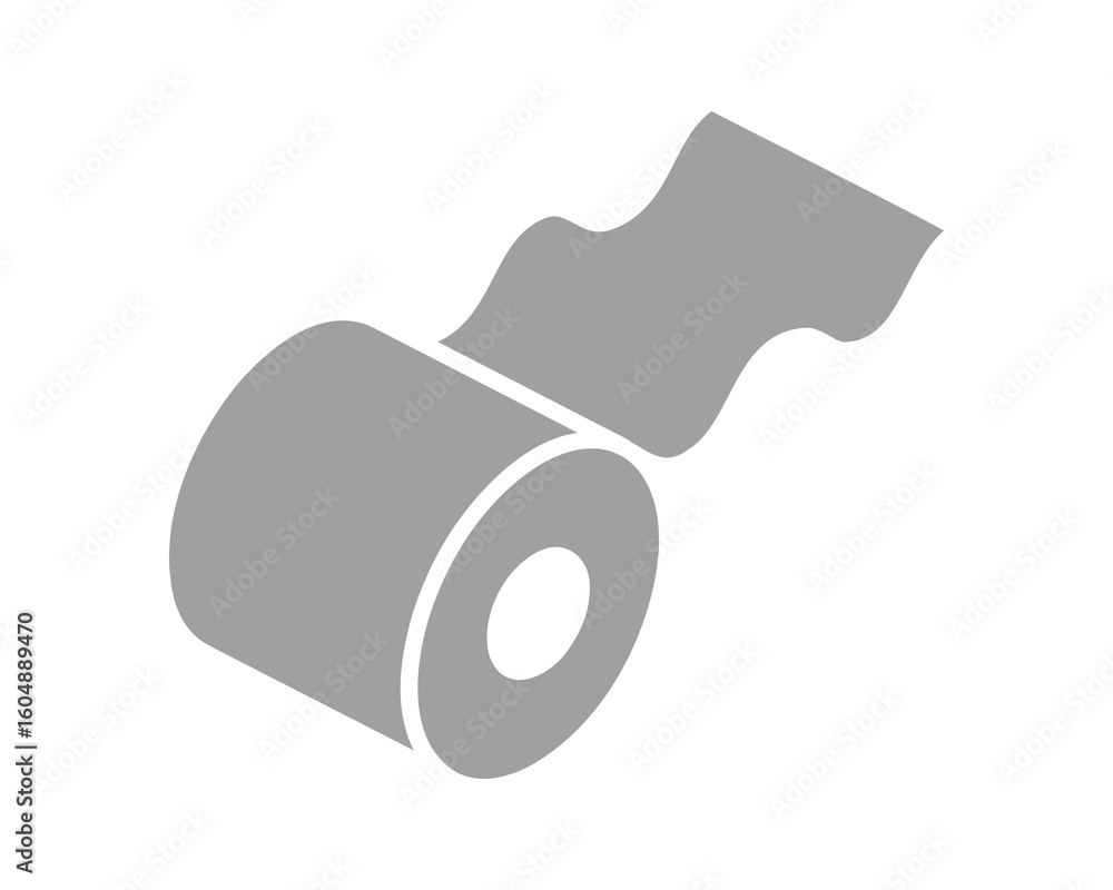 Poster simple gray roll of paper with a wavy edge unfurling, symbolizing new beginnings, progress, or conti