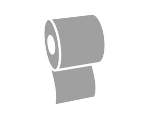 Simple yet impactful gray roll of paper icon.  Perfect for minimalist designs, app interfaces, or representing concepts of supply, consumption, or resource management.