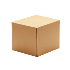 Plain brown cardboard box placed on a clean white background for packaging purposes and shipping...