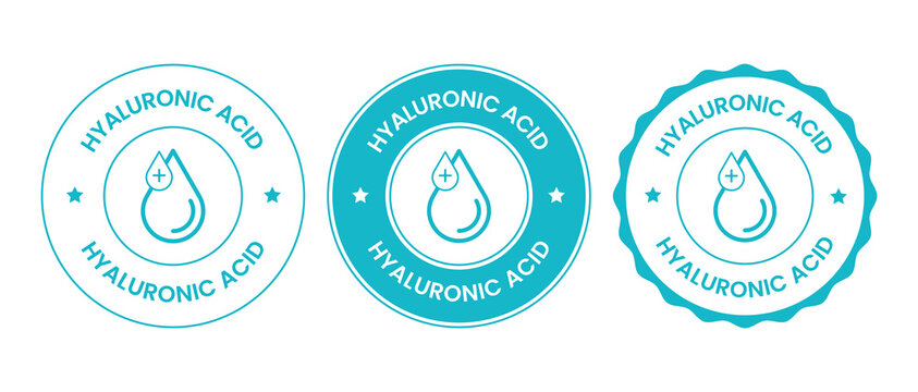 Hyaluronic Acid Seal Skin Hydration Ingredient Vector Set