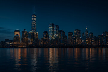 Obraz premium chicago skyline at night
