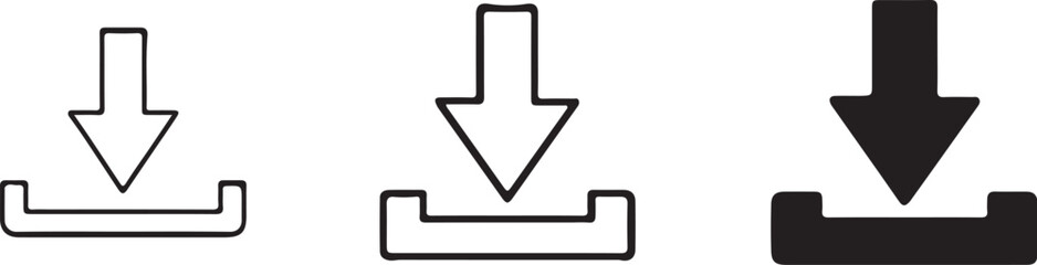 Download Icon Set, Vector Symbols of File Access in Outline, Medium, and Solid Styles